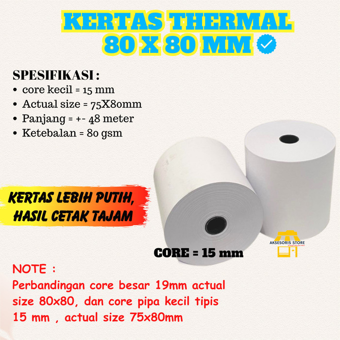 

Terlaris Kertas Thermal 80 X 80 Mm / Kertas Struk Kasir Promo Terbaru