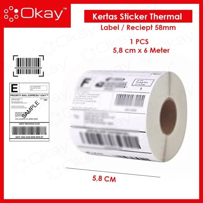 

Terlaris Okay Kertas Sticker Thermal 58 Mm Cocok Untuk Printer Label 58Mm Promo Terbaru