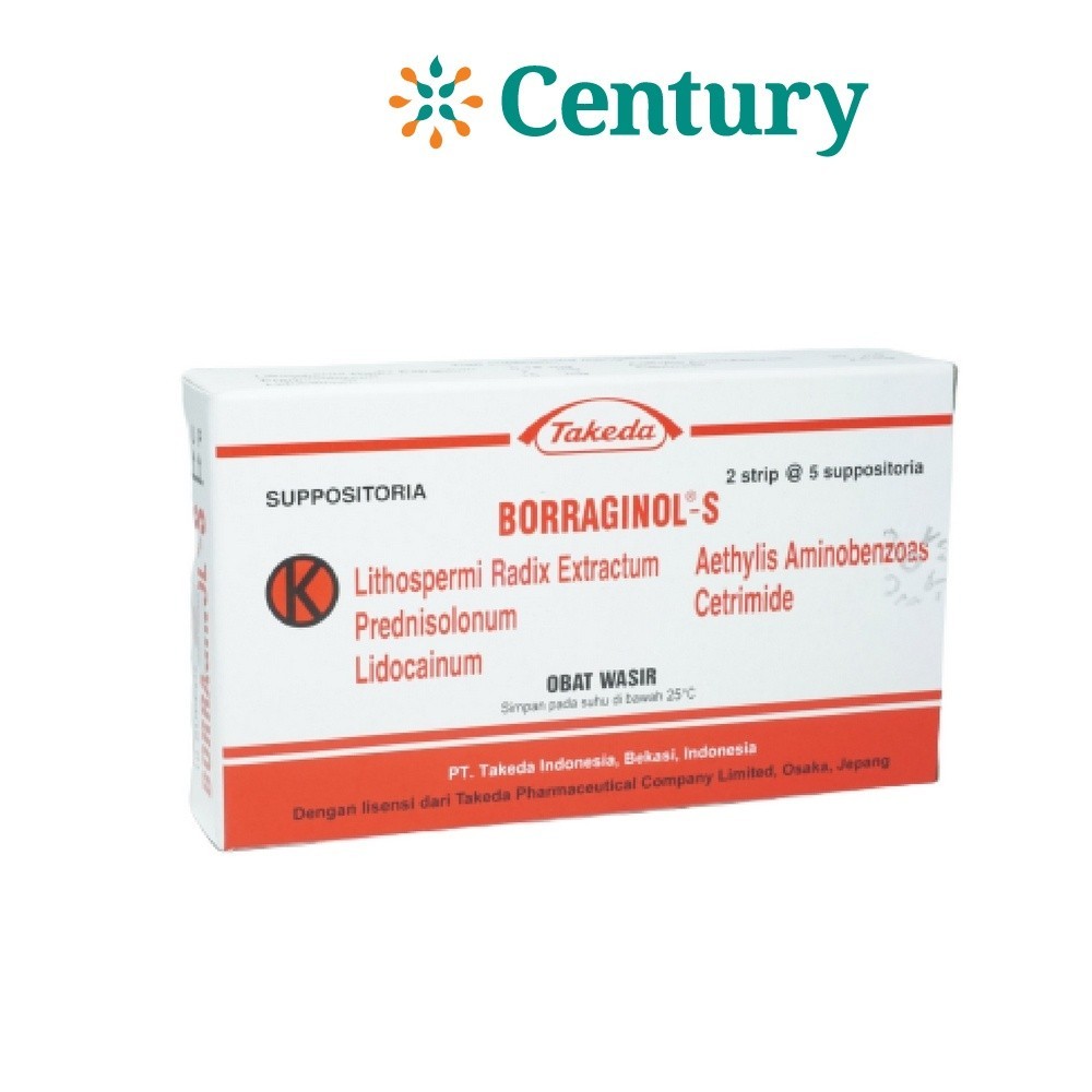 BORRAGINOL S - SUPPOSITORIA 1 STRIP ISI 5 SUPP / WASIR / AMBEIEN / HEMOROID