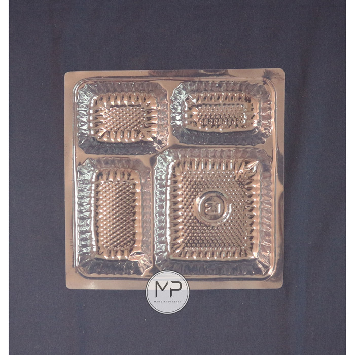 Terlaris Grosir Mika Kotak Nasi / Mika Sekat 4 / Mika Box Nasi 18X18Cm 1Dus Promo Terbaru