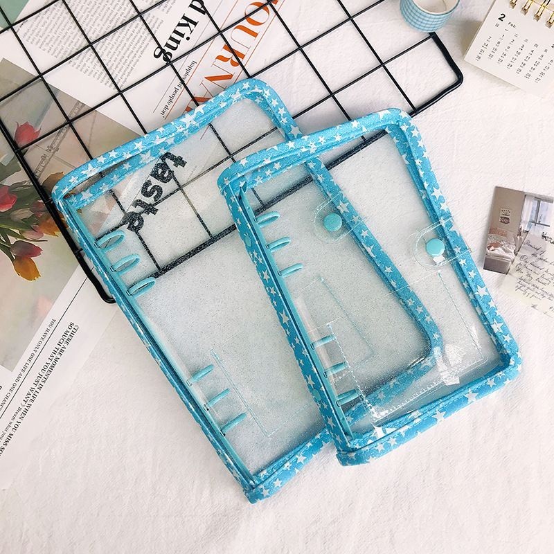 

A5 Cover Glitter Binder STAR GLOW IN THE DARK 6 Ring Besi Warna Diary Notebook