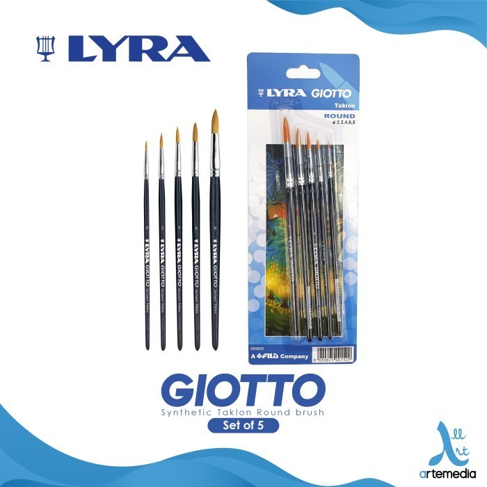 

Terlaris Kuas Lukis Lyra Giotto Set 5 Round Synthetic Taklon Brush Promo Terbaru