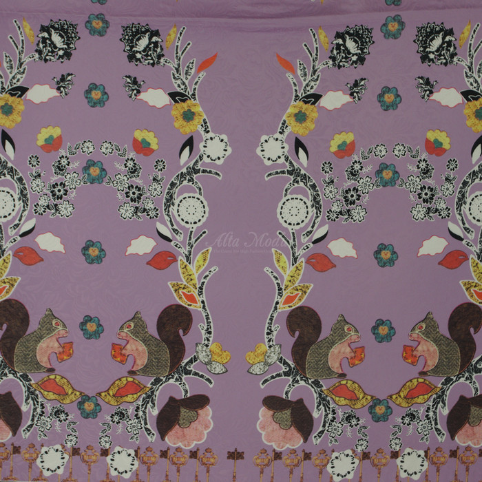 Sahi Kain Jacquard Purpel Motif Tupai Bunga Multicolor (Alta Moda)*