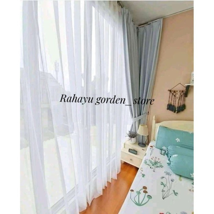 Vitrase Gorden Polos Putih L 200 X T 250 Gorden Vitrase Putih Polos