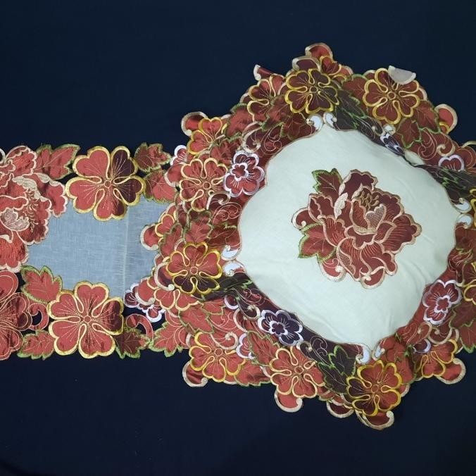 Sarung Bantal Kursi Set Organdi Bordir