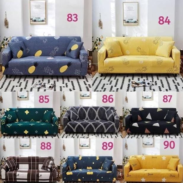 Sarung Kursi Elastis Kain Pembungkus Sofa Alas Cover Sofa Uk 2 Seater