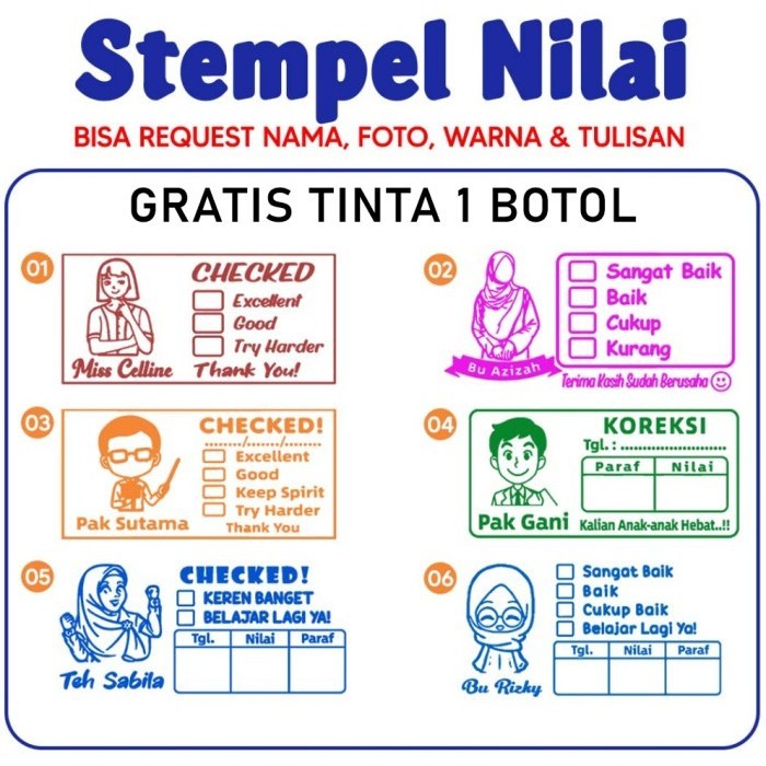

Stempel nilai / Stempel Reward Guru gratis tinta refil -fo2