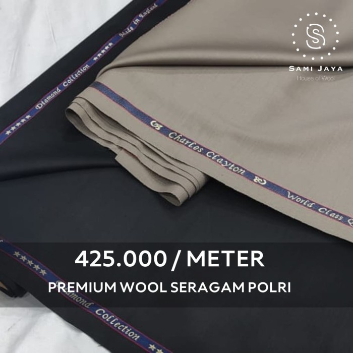 Terbaru Kain Bahan Seragam Polri Premium Wool Charles Clayton Promo Terlaris