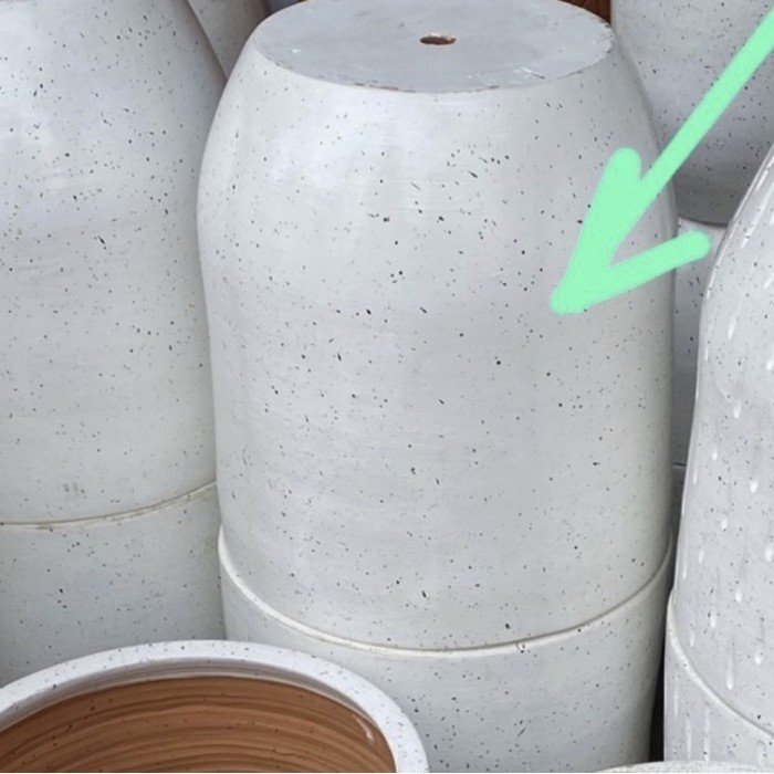 Pot Besar Putih Diameter 40Cm Tinggi 40Cm , Keboen Keyang