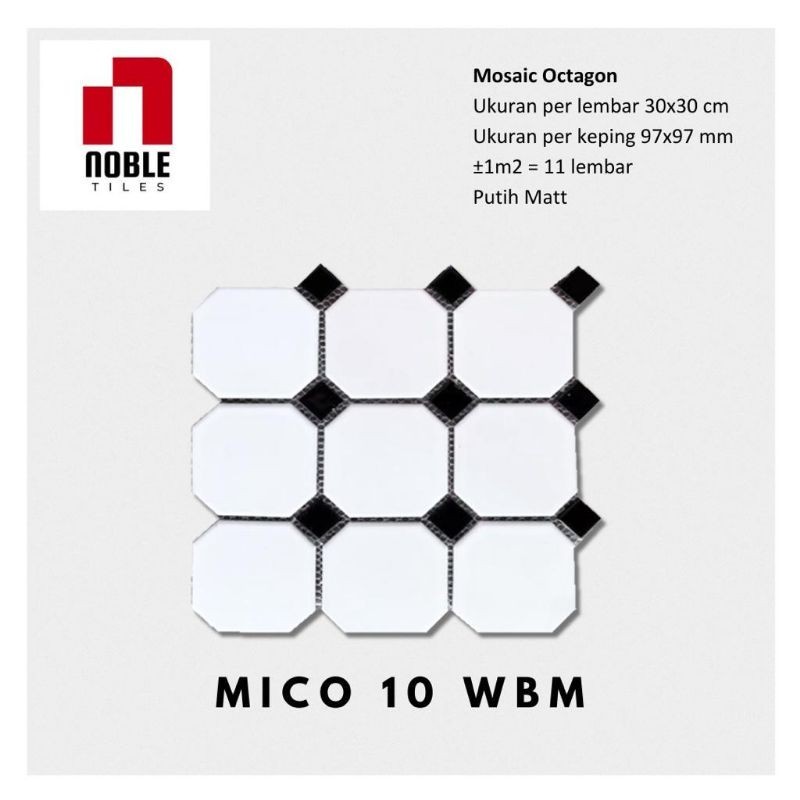 Mosaik Keramik Motif Octagon untuk dinding/ lantai/ backsplash