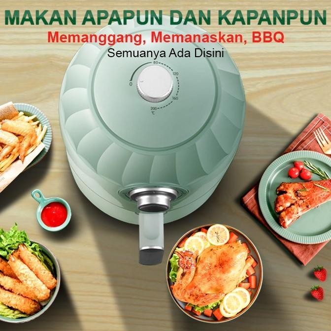 GM Bear Penggoreng Elektrik Tanpa Minyak 1166 - Air Fryer Green