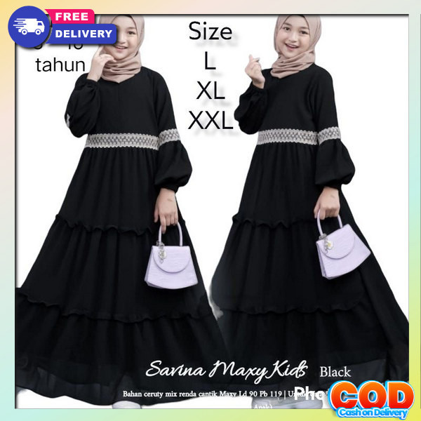 Baju Muslim Anak Terbaru2024 Gamis Ank Terbaru2023 Model Set Hijab Bju Idhul Fitri Stelan Ansk Gamis