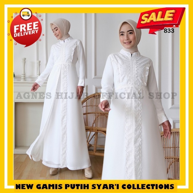 Gamis Syari Jilbab 2 Layer Ukuran S M L Xl Xxl Xxxl 4Xl Set Murah Busui Polos Dress Gamis Pesta Terb