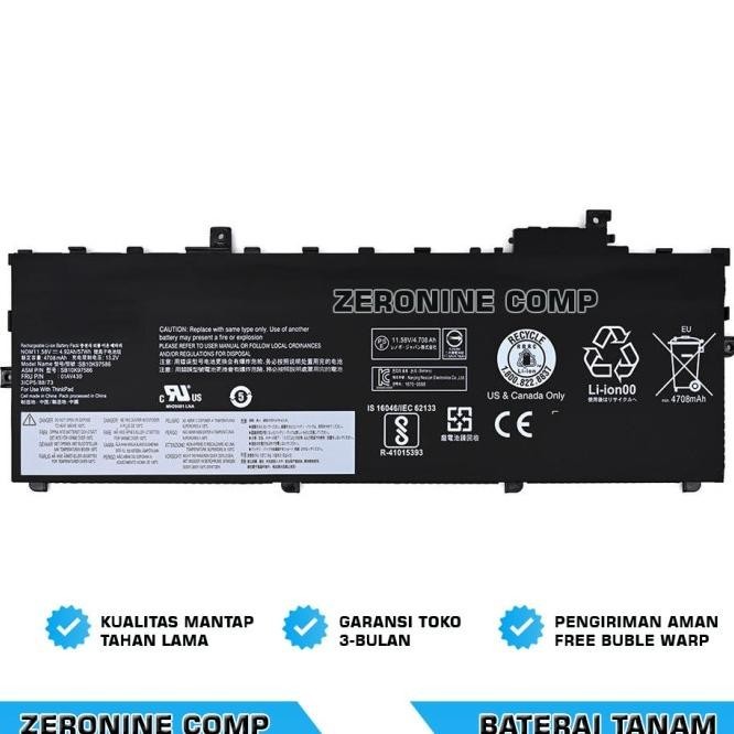 Baterai Battery Lenovo Thinkpad X1 Carbon Gen 5 2017 Thinkpad X1C 5Th