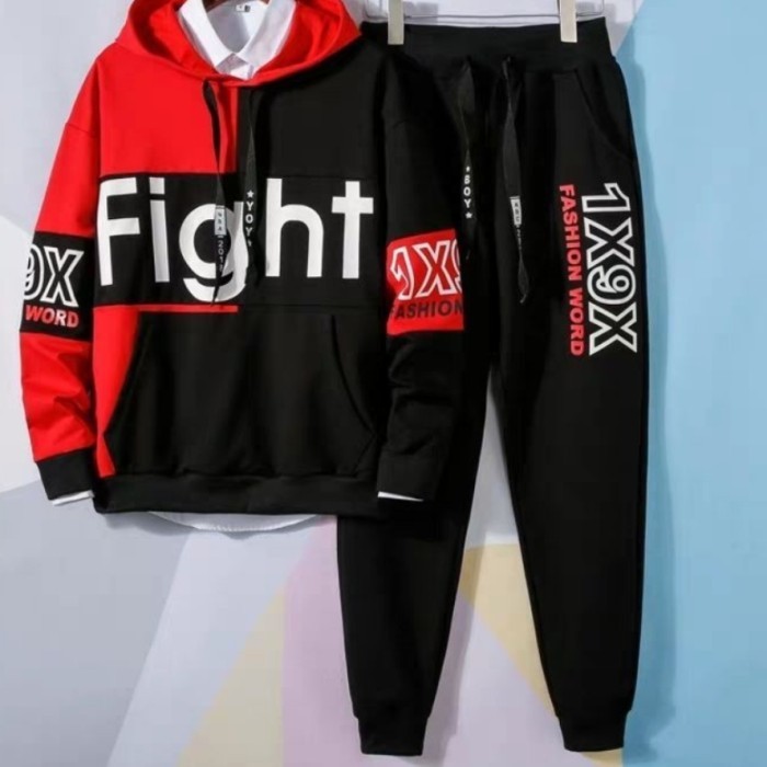 Setelan Pria Baju Sweater Hoodie Celana Panjang Jogger Set Anak Remaja