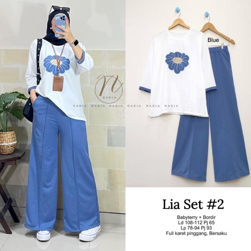 LIA SET | SETELAN WANITA | SETELAN KAOS & CELANA BABYTERRY by NAKIA