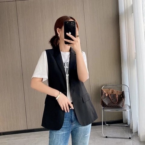 READY rompi vest wanita tanpa lengan outer hitam
