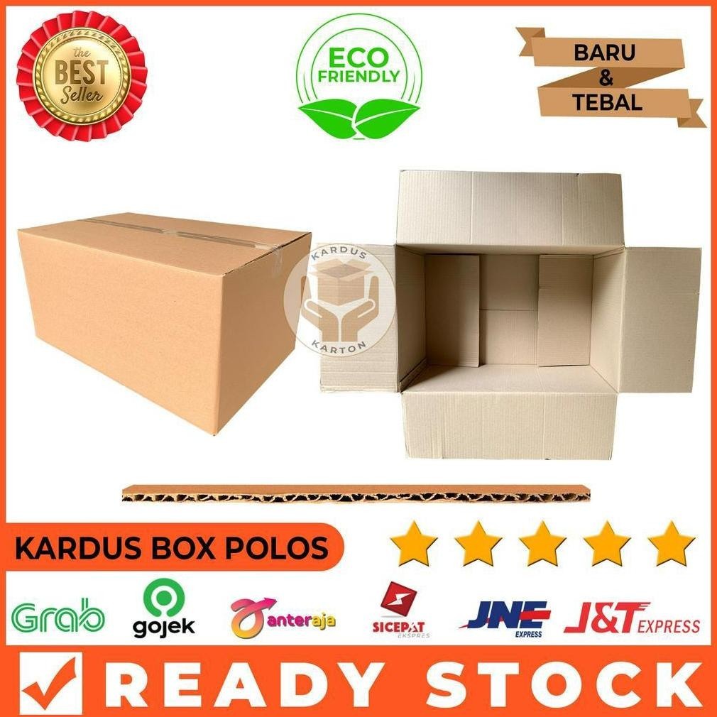 

Kualitas Oke Kardus Polos / Karton Box Packing 60x40x30 Cm Single Wall, Jumbo