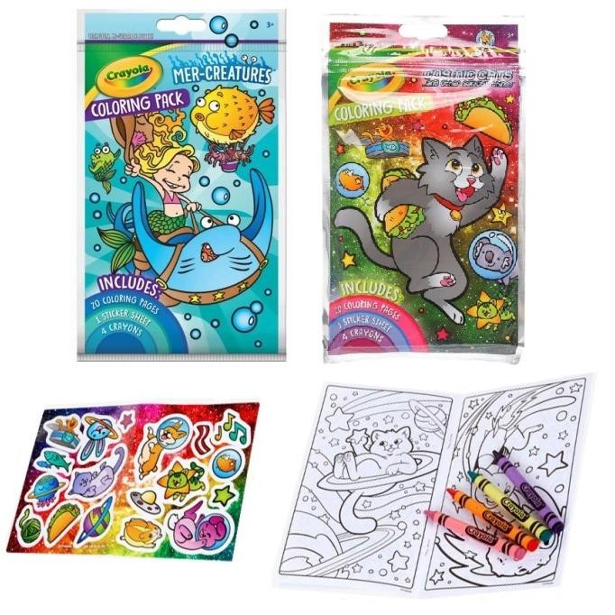 

Crayola Coloring Pack 20 Sheets + 4 Crayons and Stickers