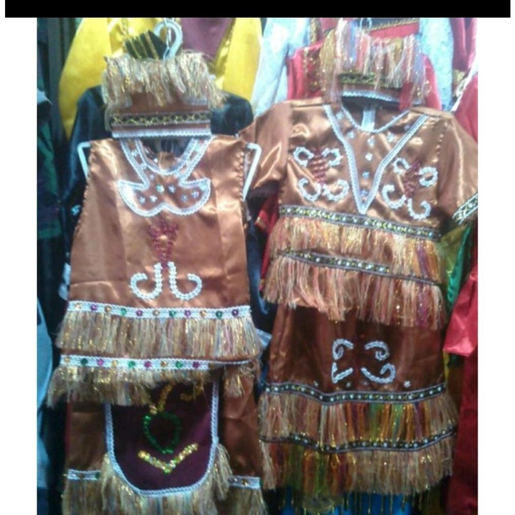 BJA pakaian adat anak baju Papua saten laki dan perempuan
