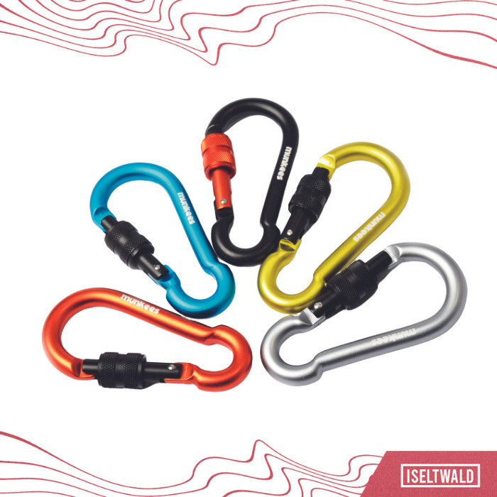 Carabiner Munkees Pear Shape With Screw Lock 8Cm - 3249