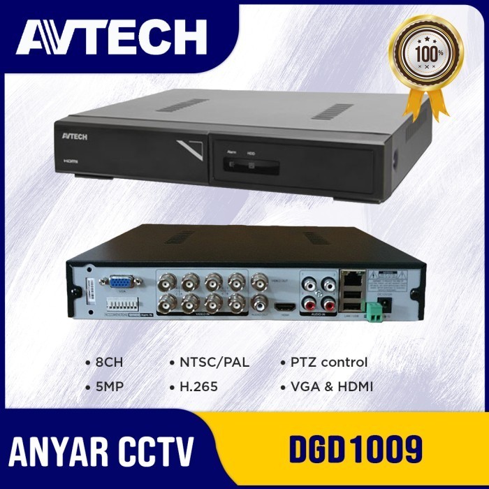NEW DVR AVTECH 5MP 8CH DGD1009 / DGD 1009 ORIGINAL AVTECH RESMI