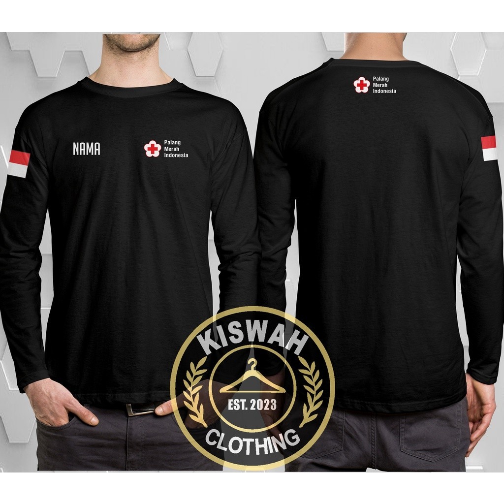 Kaos  PMI Palang Merah Indonesia lengan panjang Baju Distro