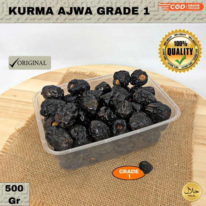 

Kurma - Kurma Ajwa 500 Gram Jumbo Super Toples / Kurma Nabi Madinah Ajwah