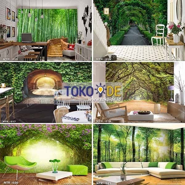 Terlaris 3D Wallpaper Custom Sticker Pemandangan Hutan Forest Bambu Promo Terbaru
