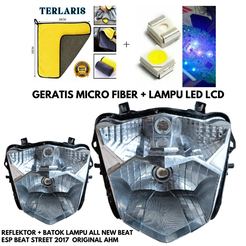 Reflektor + Batok depan All New Beat ESP new beat street  2017 honda AHM original Spedamotor