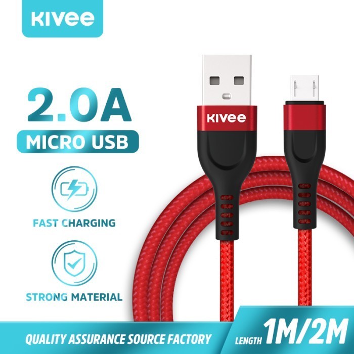 Kivee Kabel Data Micro USB Android 1Meter 2.1A Volt OPPO XIAOMI HUAWEI