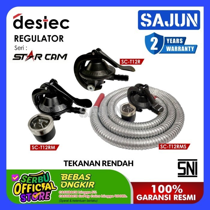 DESTEC STARCAM REGULATOR GAS TEKANAN RENDAH SC-T12R / T12RM / T12RMS