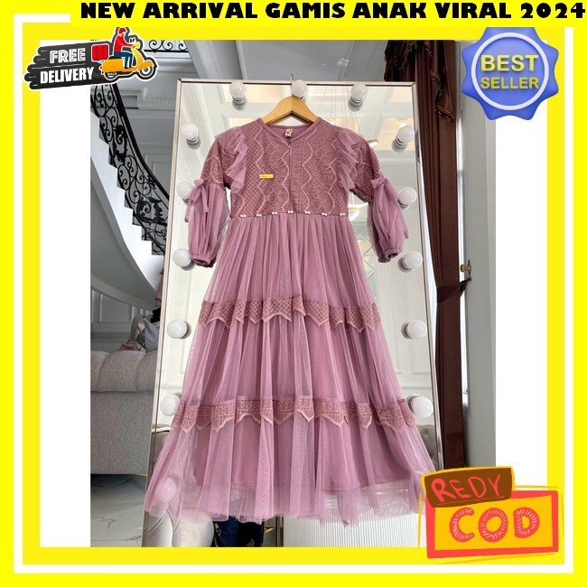 Gamis Terbaru 2024 Lebaran Gamiz Ngaji Anal Prempuan Pesta Kekinian Baju Busana Muslim Anak Perempua