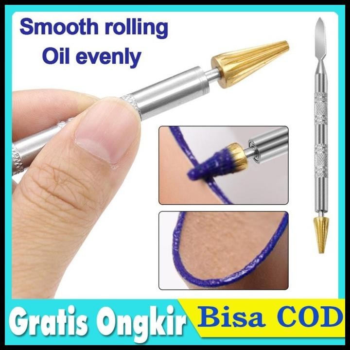 

HOT DEAL EDGE OIL PEN BRASS HEAD DUAL HEAD LEATHER EDGE OIL DYE PEN !!!