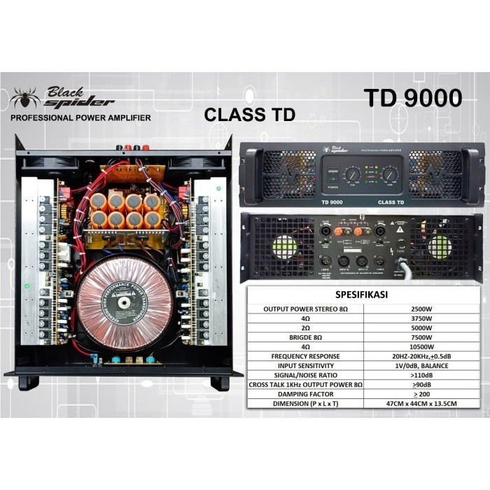 Power Amplifier Black Spider Td 9000 Td9000 Class Td Original