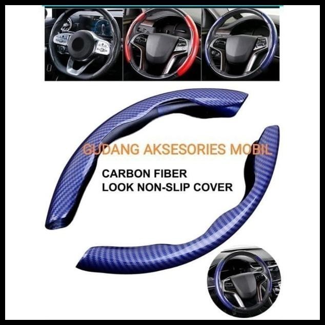 DISKON COVER STEER SARUNG STIR PREMIUM MOBIL BRIO RS 5D CARBON FIBER 