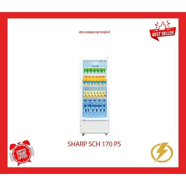 PENDINGIN / SHOWCASE SHARP SCH 170 PS (FREE ONGKIR SBY)
