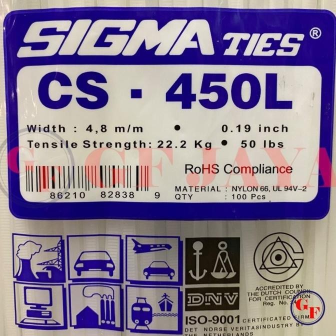 

Kabel Ties Sigma Cs 450L / 45Cm Putih Cs450L Cable Tie White 45 Cm Kualitas Premium