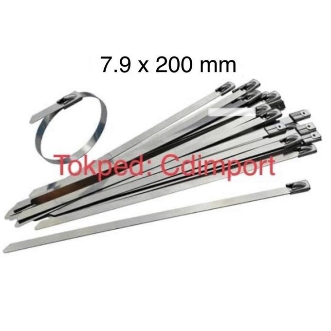 

Stainless Cable Ties - Kabel Tis Stainless 7.9 X 200 Mm - 100Pcs Kualitas Premium