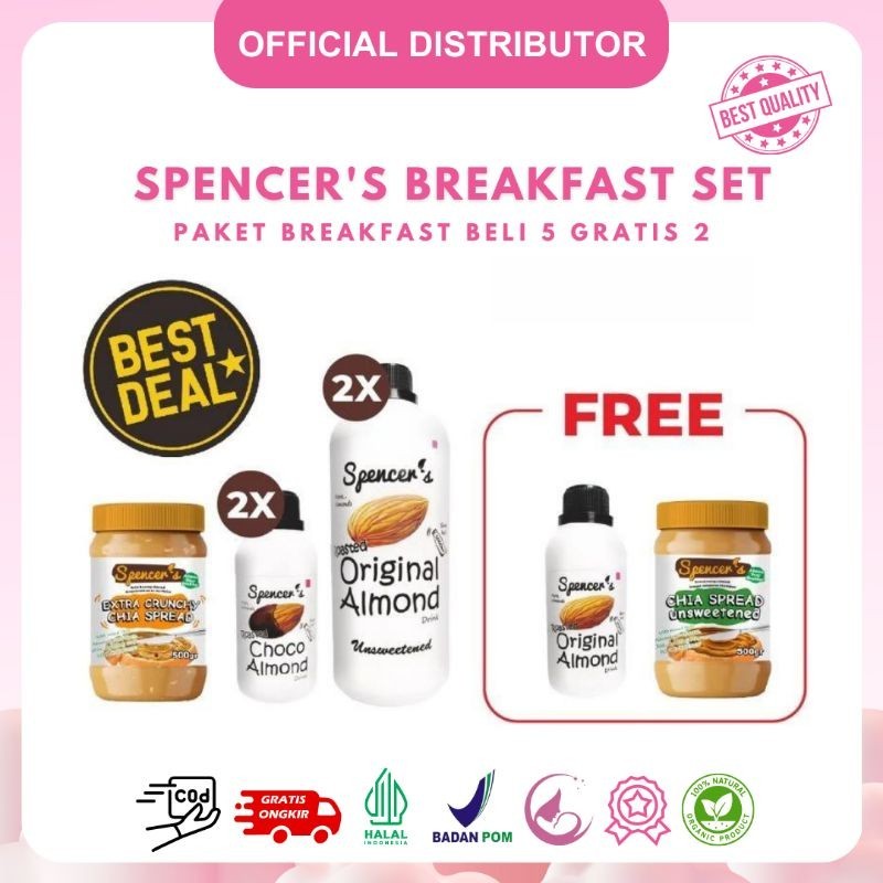 

Paket Breakfast Rendah Kalori Susu Almond dan Chia Spread Spencer's