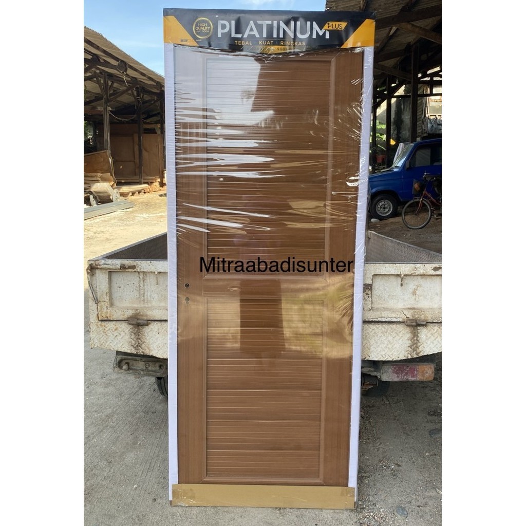 Terlaris PINTU PVC TEBAL PLATINUM UK 80 x 200 COKELAT - BUKAAN KANAN / KIRI