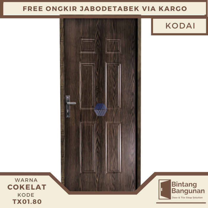 Terlaris Pintu Utama Pintu Kamar Baja Kodai TX01.80 - 80x206