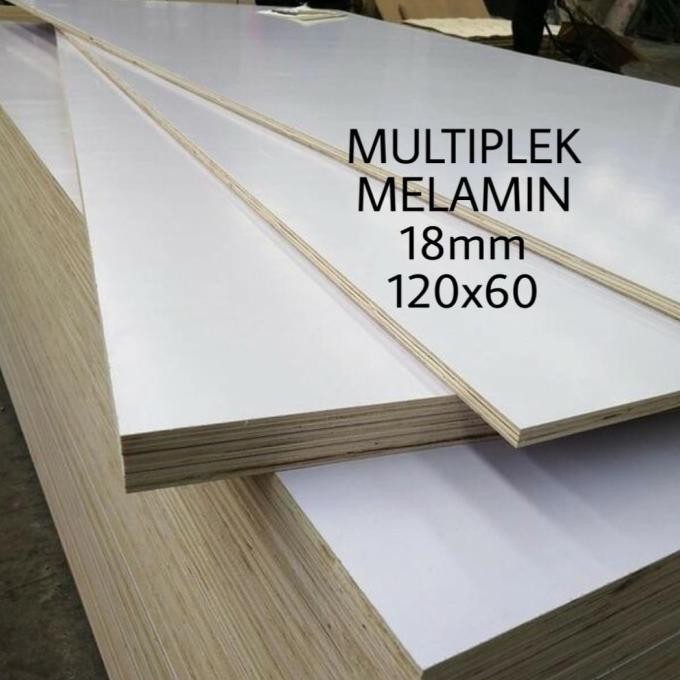 Triplek / Multiplek Melamin Putih 18Mm (120X60)Cm, Plywood Melaminto