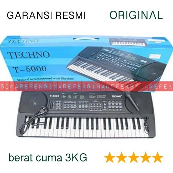 Garansi Resmi Piano/Keyboard Techno T5000 Organ Tunggal T-5000