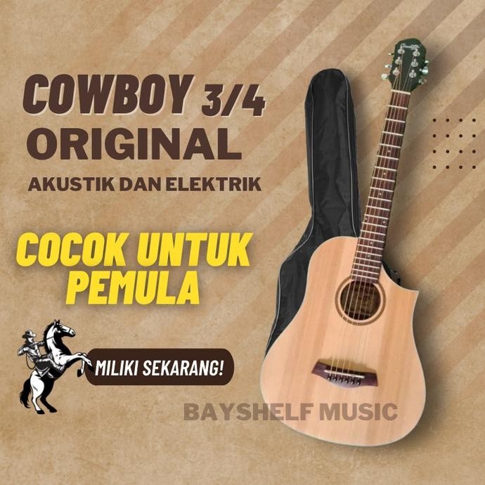Gitar Akustik Cowboy Original Ukuran 3/4 Jw 120 Na Ns Senar String