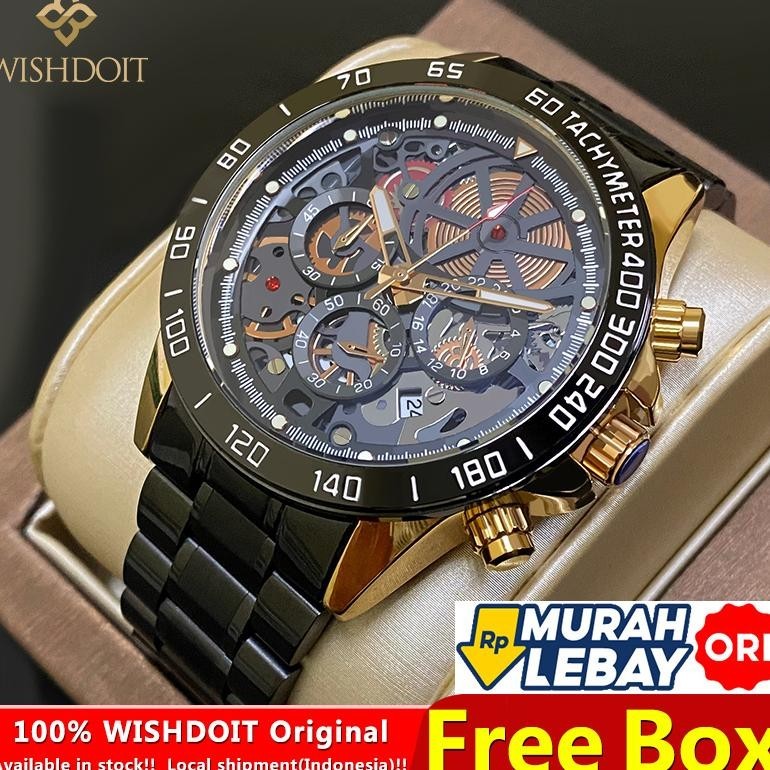 READY WISHDOIT Jam Tangan Pria Anti Air Original Cowok Terbaru Lelaki Laki Laki Quick Silver Warna H