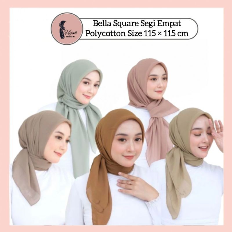 Hijab Bella Square / Bella Square Segi Empat Polycotton