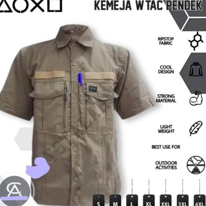 Kemeja Hem Pria Lengan Pendek Gunung Baju Polos Dewasa Lapangan Pdl