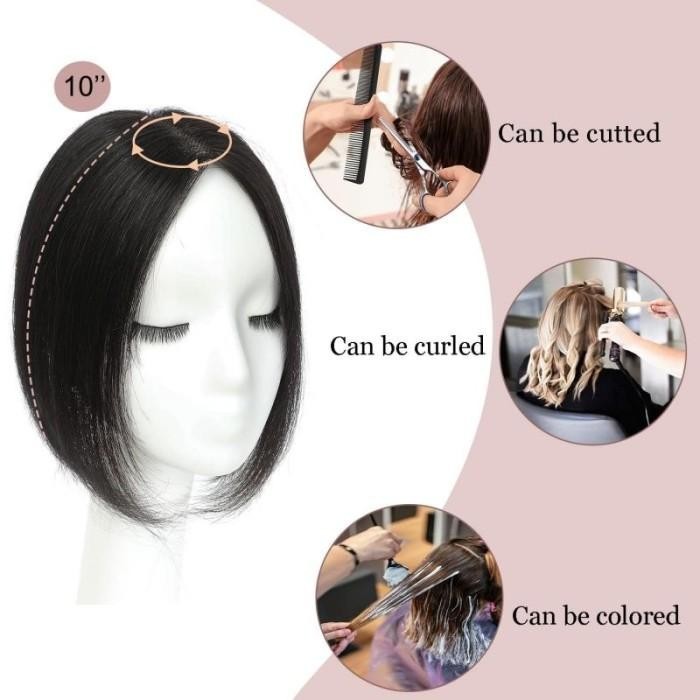 Poni Palsu Belah Tengah Penutup Botak Wanita Hair Clip Rambut Palsu