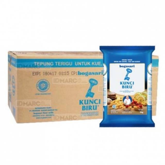 

Bettifer [ 1 Dus Isi 12Pcs ] Kunci Biru 1Kg Tepung Terigu Protein Rendah